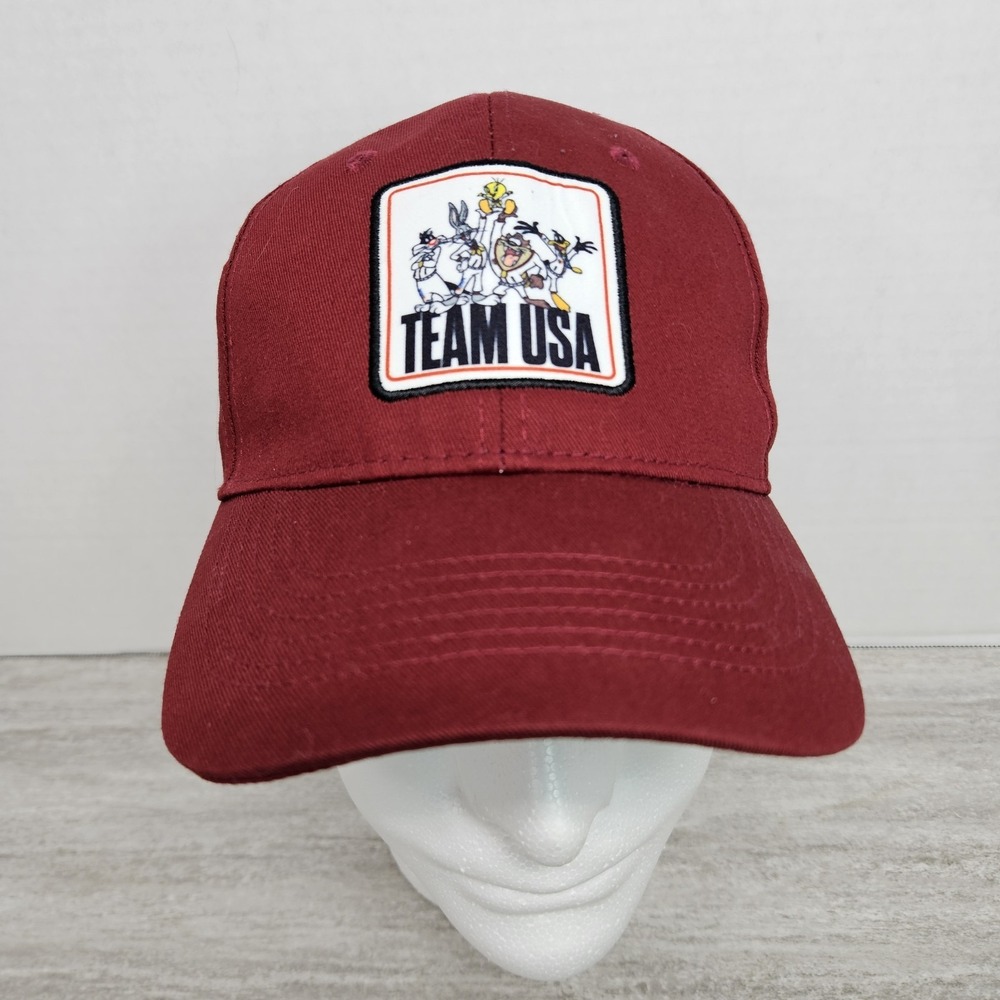 Team USA Hat Looney Toons Olympic Burgundy‎ Unisex Cotton Hat Cap NWT Strapback